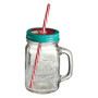 Embossed Mason Jar Mug with Watermelon Lid