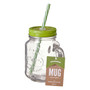 Embossed Mason Jar Mug with Kiwi Lid
