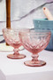 Fleur Set Of Two Pink Glass Sundae Dishes