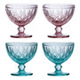 Fleur Blue Glass Sundae Dishes - Set of 2