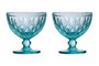 Fleur Set Of Two Blue Glass Sundae Dishes