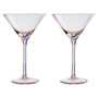 Frosted Deco Set of 2 Martini Glasses