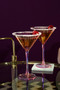 Frosted Deco Set of 2 Martini Glasses