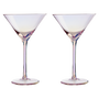 Frosted Deco Set of 2 Martini Glasses