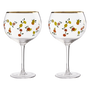 Mila Set Of 2 Citrus Design Gin Glasses