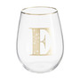 Letter E Stemless Wine Glass