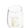 Letter E Stemless Wine Glass