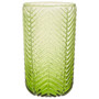 Set of Four Fleur Green Highball Glasses