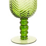 Set of Four Fleur Green Wine Glasses