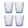 Fleur Set Of Four Embossed Blue Tumblers