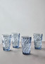 Fleur Set Of Four Blue Highball Glasses