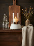 Sena Hurricane Candle Holder with Marble Base