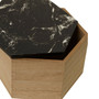 Mimo Black Marble Effect Hexagonal Trinket Box