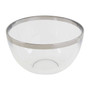 15cm Plain Glass Bowl with Silver Rim