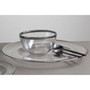 15cm Plain Glass Bowl with Silver Rim