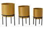 Avento Set Of Three Gold Finish Planters
