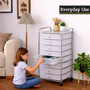 8 White Plastic Drawers Trolley