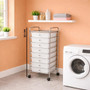8 White Plastic Drawers Trolley