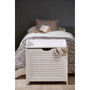 Shutter White Wood Laundry Storage Cabinet