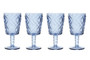 Fleur Set Of Four Blue Wine Glasses
