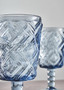 Fleur Set Of Four Blue Wine Glasses
