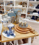 Fleur Set Of Four Blue Wine Glasses