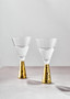 Set Of Two Astrid Wine Glasses With Gold Finish Stem