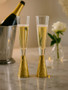 Astrid Set Of Two Champagne Glasses With Gold Finish Stem