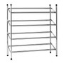 Extendable Chrome Frame 4 Tier Shoe Rack