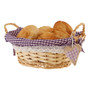 Purple Gingham Lining Oval Willow Basket