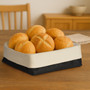Black And Cream Folded Design Bread Basket