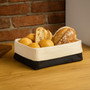 Black And Cream Folded Design Bread Basket