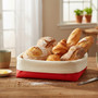 Red And Cream Large Bread Basket