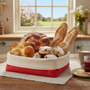 Red And Cream Large Bread Basket