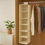 Verti  6 Section Cream Hanging Garment Organiser