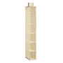 6 Section Cream Hanging Shoe Organiser