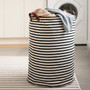 Stripe Black And Natural Laundry Bag