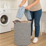 Stripe Black And Natural Laundry Bag