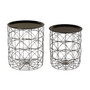 Black Wire Basket Tables Set of 2