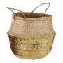 Gold Sequin Large Seagrass Basket