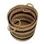 Arles Set of 2 Seagrass Baskets with Black Stripes.