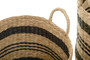 Arles Set of 2 Seagrass Baskets with Black Stripes.
