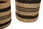 Arles Set of 2 Seagrass Baskets with Black Stripes.