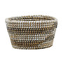 Set of Three Oval Straw Baskets