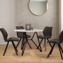 Weston Round Marble Effect Dining Table with 6 Chairs Set