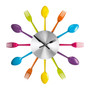 Multi Coloured Cutlery Wall Clock