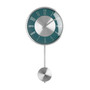 Blue and Silver Metal Pendulum Wall Clock