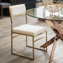 Mian Milky White Velvet Dining Chair