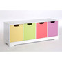 Kids White 4 Coloured Boxes Storage Unit