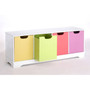 Kids White 4 Coloured Boxes Storage Unit